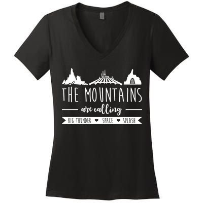 The Mountains Are Calling Big Thunder Space Splash Women's V-Neck T-Shirt