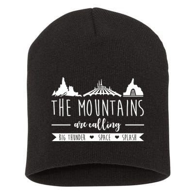 The Mountains Are Calling Big Thunder Space Splash Short Acrylic Beanie