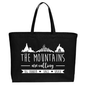 The Mountains Are Calling Big Thunder Space Splash Cotton Canvas Jumbo Tote