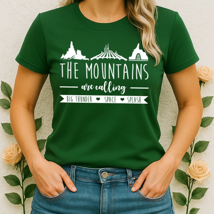 The Mountains Are Calling Big Thunder Space Splash Womens T-Shirt