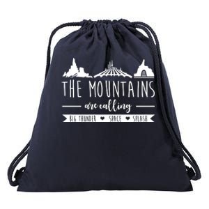 The Mountains Are Calling Big Thunder Space Splash Drawstring Bag