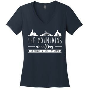 The Mountains Are Calling Big Thunder Space Splash Women's V-Neck T-Shirt