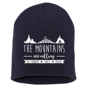 The Mountains Are Calling Big Thunder Space Splash Short Acrylic Beanie