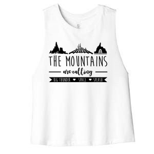 The Mountains Are Calling Big Thunder Space Splash Women's Racerback Cropped Tank