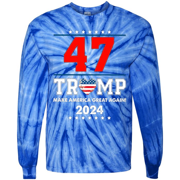 Trump Make American Again Tie-Dye Long Sleeve Shirt