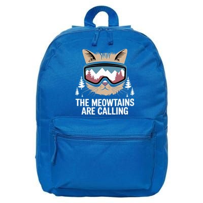 The Meowtains Are Calling Funny Cat Lover Design 16 in Basic Backpack