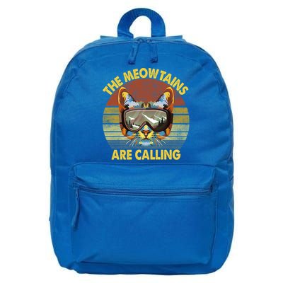 The Meowtains Are Calling Funny Mountain Cat Lovers Present  16 in Basic Backpack