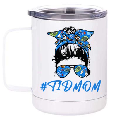 T1D Mom  A T1D Proud Mom For Diabetes Awareness  12 oz Stainless Steel Tumbler Cup