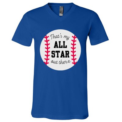 ThatS My All Star Baseball Cool Gift For Moms On Game Day Gift V-Neck T-Shirt