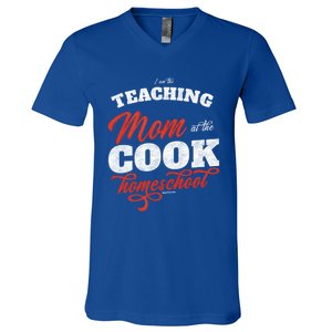 Teaching Mom At The Cook Homeschool Gift Mom Teacher Gift V-Neck T-Shirt