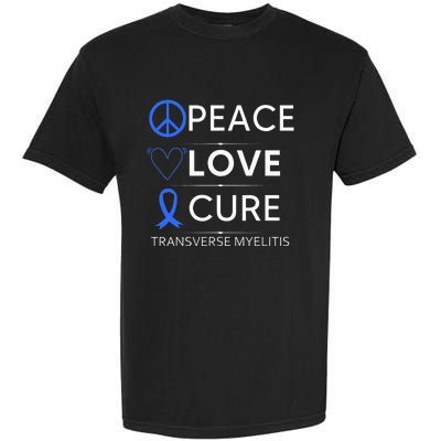 Transverse Myelitis Awareness Spine Warrior Blue Ribbon Garment-Dyed Heavyweight T-Shirt