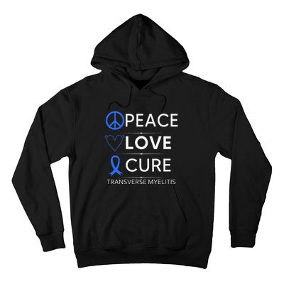 Transverse Myelitis Awareness Spine Warrior Blue Ribbon Hoodie