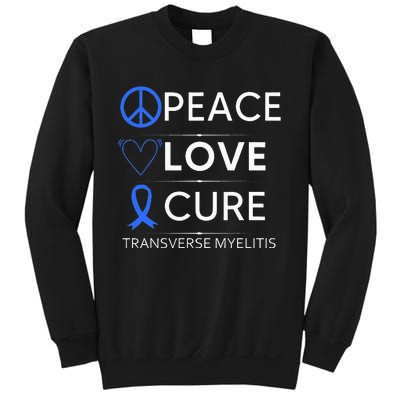 Transverse Myelitis Awareness Spine Warrior Blue Ribbon Sweatshirt