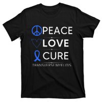 Transverse Myelitis Awareness Spine Warrior Blue Ribbon T-Shirt