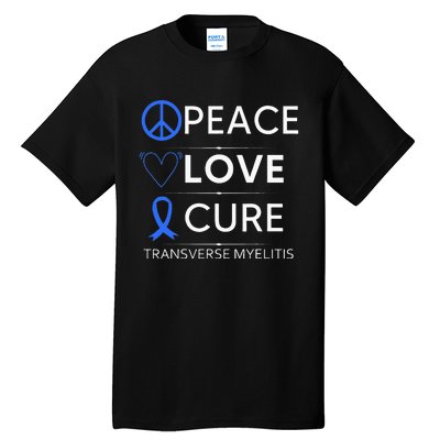 Transverse Myelitis Awareness Spine Warrior Blue Ribbon Tall T-Shirt