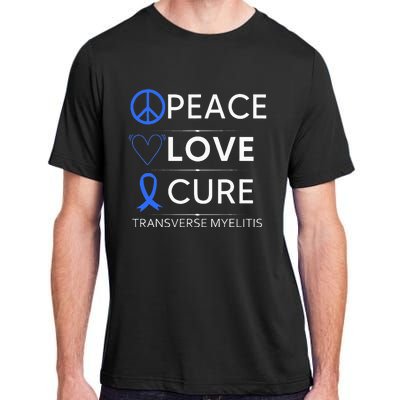 Transverse Myelitis Awareness Spine Warrior Blue Ribbon Adult ChromaSoft Performance T-Shirt