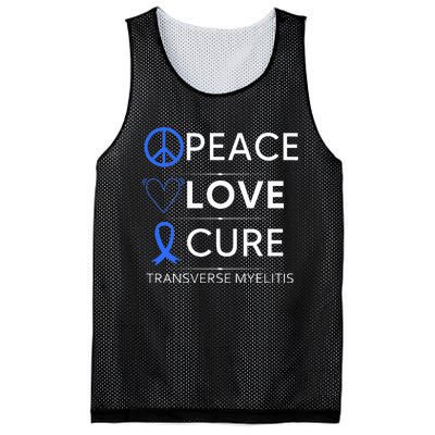 Transverse Myelitis Awareness Spine Warrior Blue Ribbon Mesh Reversible Basketball Jersey Tank