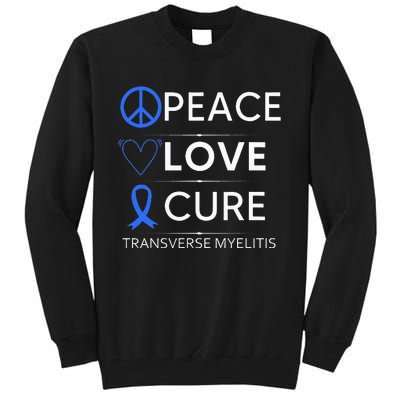 Transverse Myelitis Awareness Spine Warrior Blue Ribbon Tall Sweatshirt