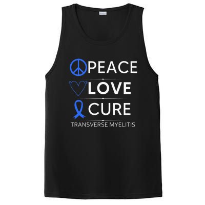 Transverse Myelitis Awareness Spine Warrior Blue Ribbon PosiCharge Competitor Tank