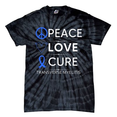 Transverse Myelitis Awareness Spine Warrior Blue Ribbon Tie-Dye T-Shirt