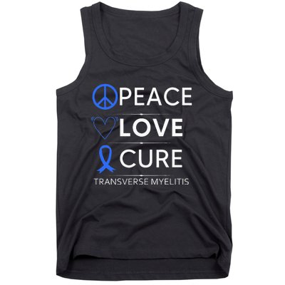 Transverse Myelitis Awareness Spine Warrior Blue Ribbon Tank Top