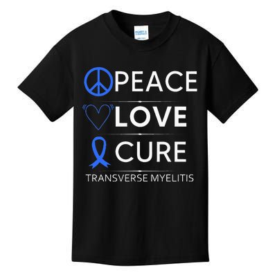 Transverse Myelitis Awareness Spine Warrior Blue Ribbon Kids T-Shirt