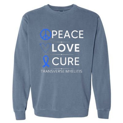 Transverse Myelitis Awareness Spine Warrior Blue Ribbon Garment-Dyed Sweatshirt