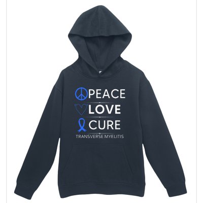 Transverse Myelitis Awareness Spine Warrior Blue Ribbon Urban Pullover Hoodie