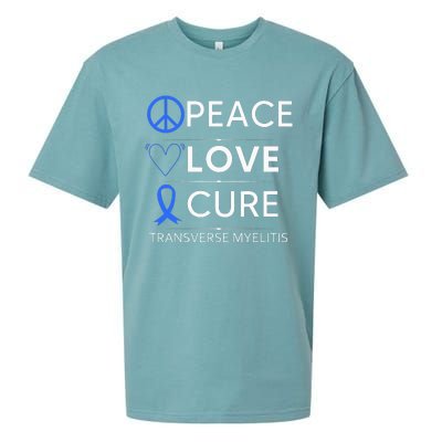 Transverse Myelitis Awareness Spine Warrior Blue Ribbon Sueded Cloud Jersey T-Shirt