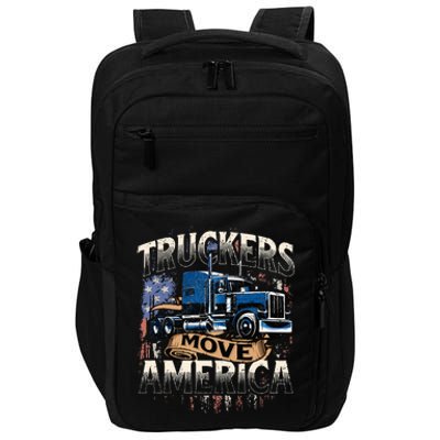 Truckers Move America Semi Truck Driver Trucking Big Rig Impact Tech Backpack