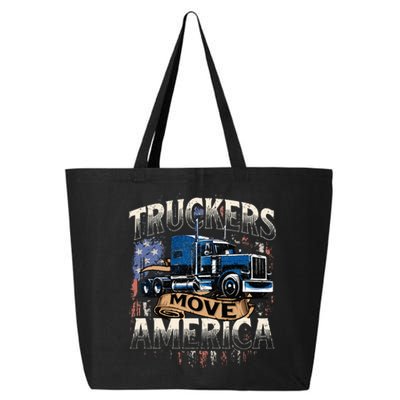 Truckers Move America Semi Truck Driver Trucking Big Rig 25L Jumbo Tote