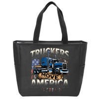 Truckers Move America Semi Truck Driver Trucking Big Rig Zip Tote Bag