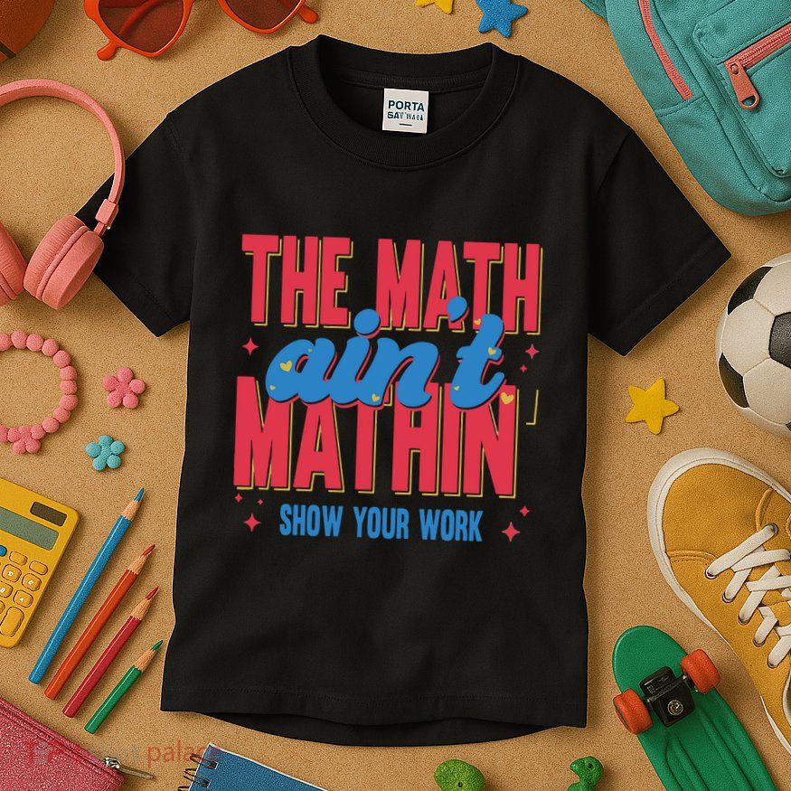 The Math Aint Mathin Meme Show Your Work Math Teacher Kids T-Shirt