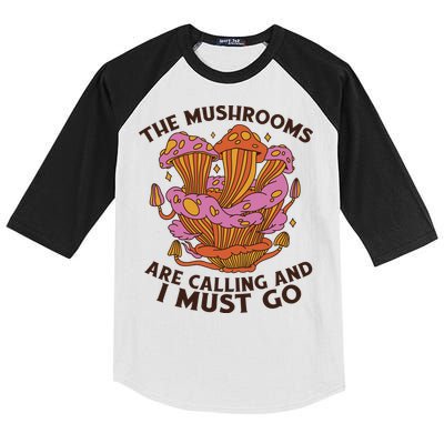 The Mushrooms Are Calling And I Must Go Funny Kids Colorblock Raglan Jersey