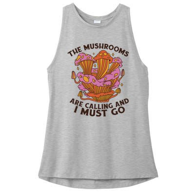 The Mushrooms Are Calling And I Must Go Funny Ladies PosiCharge Tri-Blend Wicking Tank