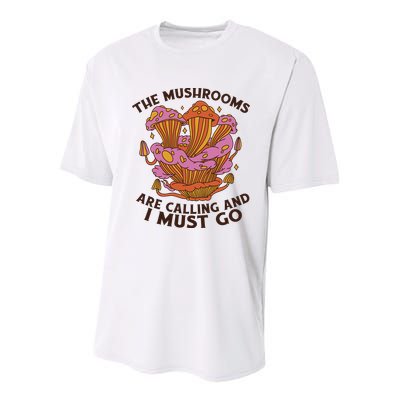 The Mushrooms Are Calling And I Must Go Funny Youth Performance Sprint T-Shirt