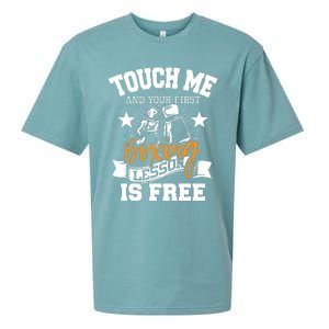 Touch Me And Your First Boxing Lesson Is Free Gym Boxer Sueded Cloud Jersey T-Shirt