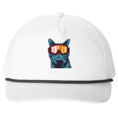 The Meowtains Are Calling Funny Ski Snowboard Goggle Cat Snapback Five-Panel Rope Hat