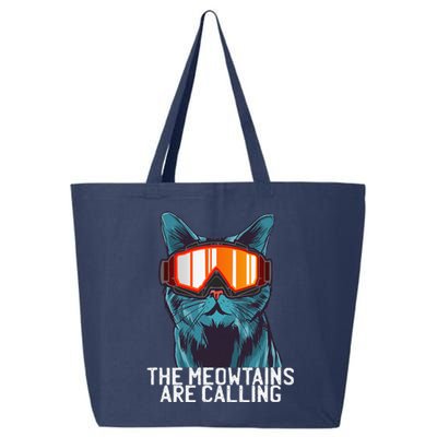 The Meowtains Are Calling Funny Ski Snowboard Goggle Cat 25L Jumbo Tote