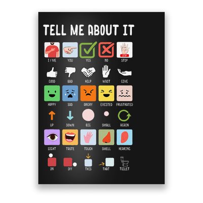 Tell Me About It Speech Language Pathology AAC Sped Teacher Poster