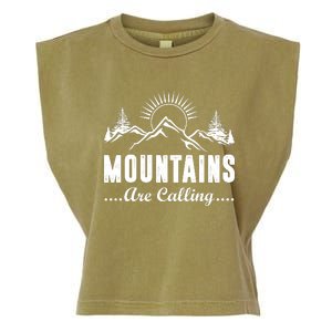 The Mountains Are Calling Funny Garment-Dyed Women's Muscle Tee