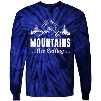 The Mountains Are Calling Funny Tie-Dye Long Sleeve Shirt