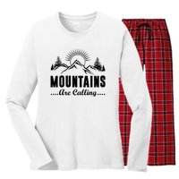 The Mountains Are Calling Funny Women's Long Sleeve Flannel Pajama Set 