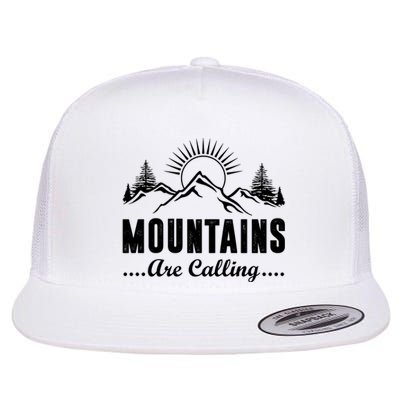 The Mountains Are Calling Funny Flat Bill Trucker Hat