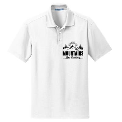 The Mountains Are Calling Funny Dry Zone Grid Polo