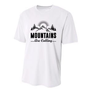 The Mountains Are Calling Funny Youth Performance Sprint T-Shirt