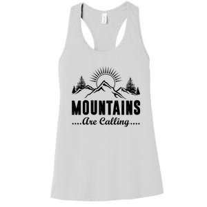 The Mountains Are Calling Funny Women's Racerback Tank