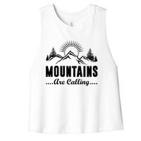 The Mountains Are Calling Funny Women's Racerback Cropped Tank