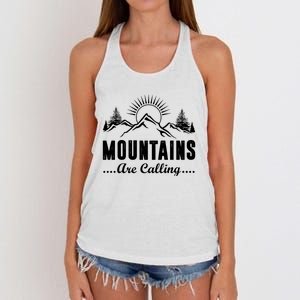 The Mountains Are Calling Funny Women's Knotted Racerback Tank