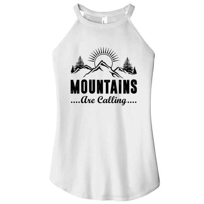 The Mountains Are Calling Funny Women's Perfect Tri Rocker Tank